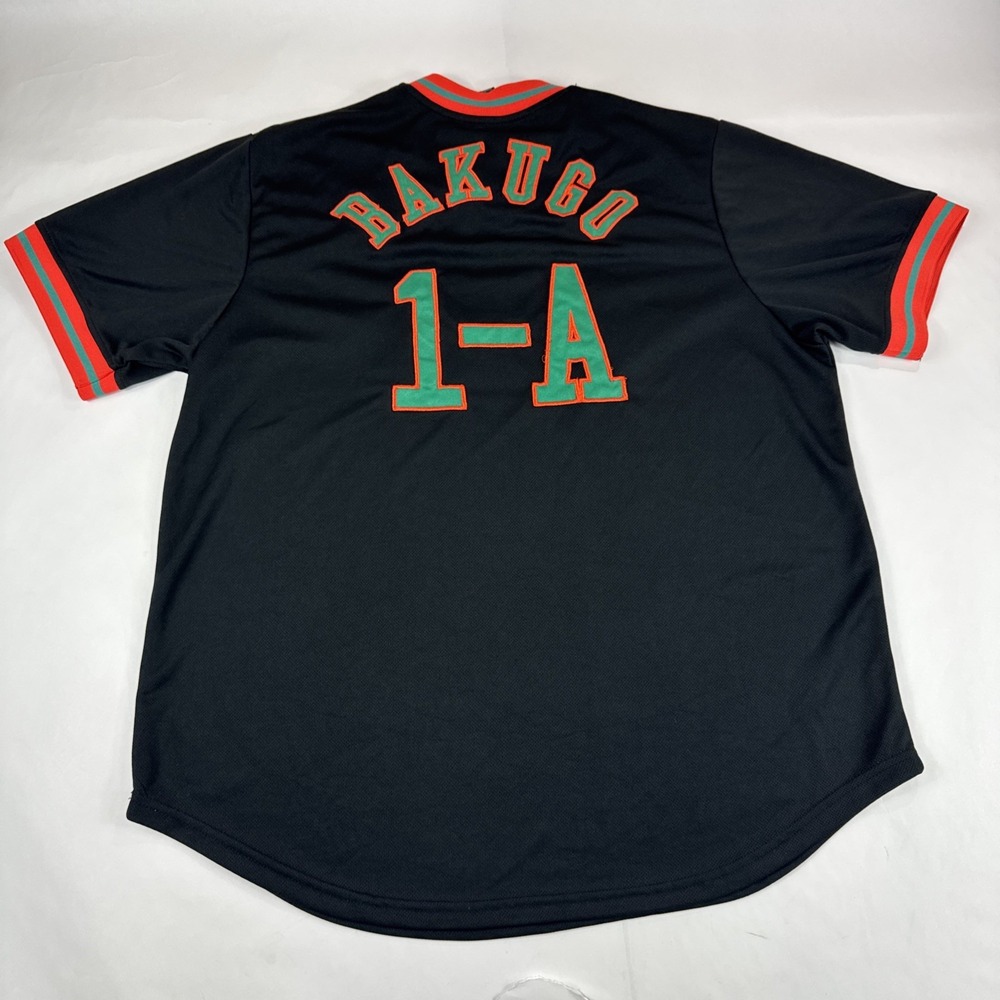 My Hero Academia Bakugo Jersey Adult XL Black Embroidered 1-A UA High Anime Top